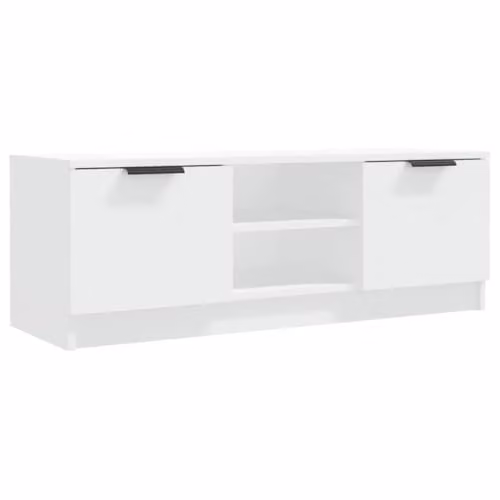 vidaXL Scandinavian TV Cabinet in White, W/D/H: 102 x 35 x 36.5 cm