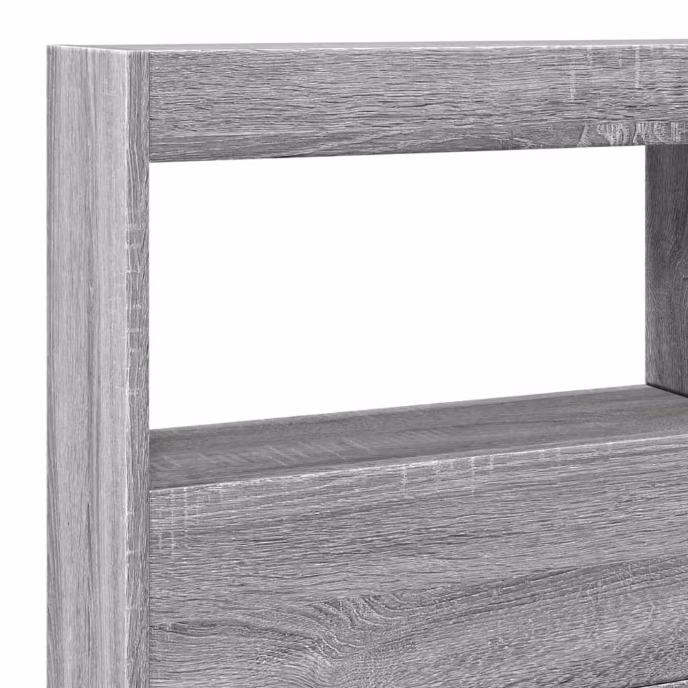 Berkfield Home Headboard Cabinet with Integrated LED Lighting in Grey Sonoma, W: 140 cm, D: 17 cm, H: 102 cm – 5