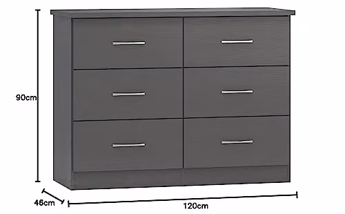 Seconique Nevada 6 Drawer Chest in Matt Grey – 4