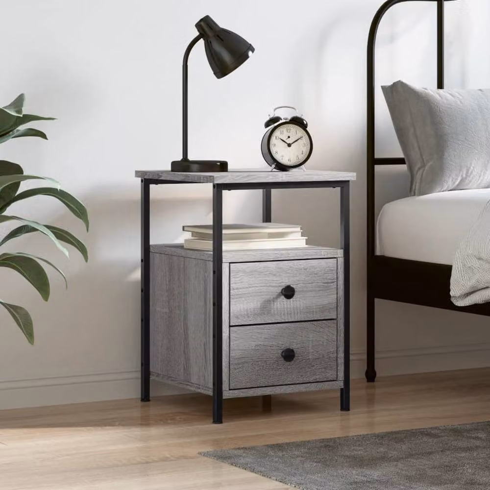 Berkfield Home Grey Sonoma Bedside Cabinet W/D/H: 34 x 35.5 x 50 cm – 2