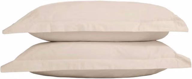 The Linen Consultancy TLC 5 Star Hotel Concept 250TC Cotton Percale Oxford Pillowcase Pair in Beige
