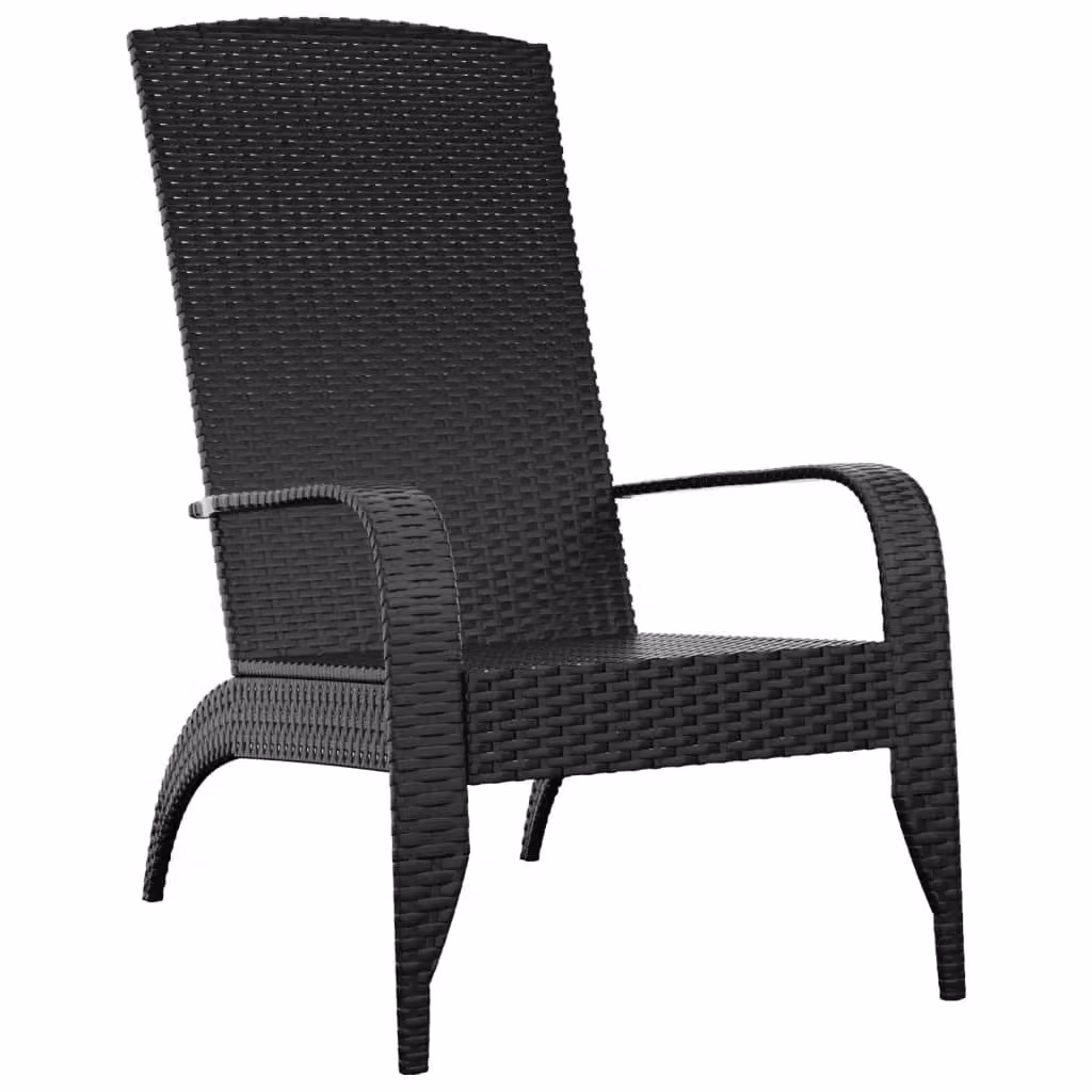 Berkfield Home Garden Adirondack Chair in Black Matt Poly Rattan – 2