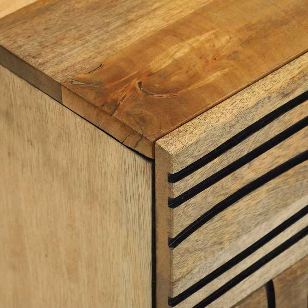 Berkfield Home Solid Wood Mango Bedside Cabinet in Brown, W/D/H: 50 x 33 x 60 cm – 3