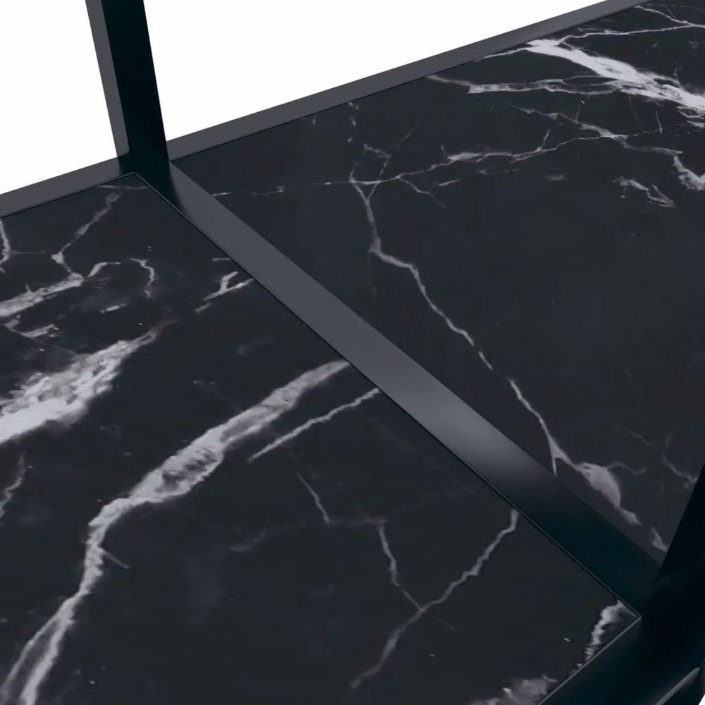 Berkfield Home Modern Black Console Table with Tempered Glass, W/D/H: 180 x 35 x 75.5 cm – 4