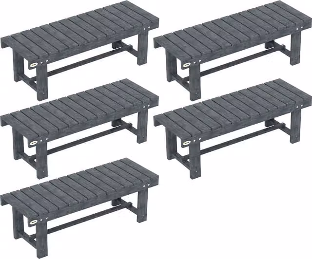 Outsunny 2-Seater Modern Grey Lacquered Treated Hardwood Garden Bench – 1