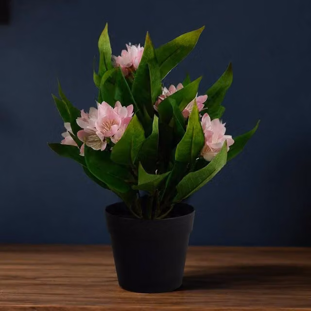 Botanik Artificial Freesia Potted Plant in Pink and Green, Height: 25 cm, Width: 18 cm – 1