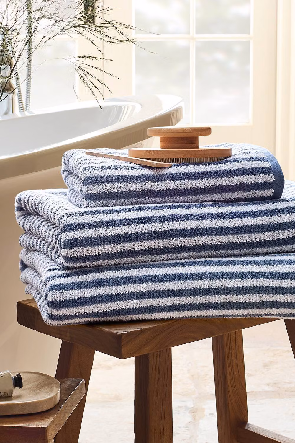 Christy Portobello Stripe Blue Fluffy Terry Towels – 2