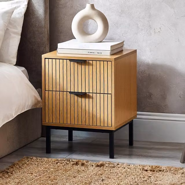 Julian Bowen Sia Oak Bedside Table