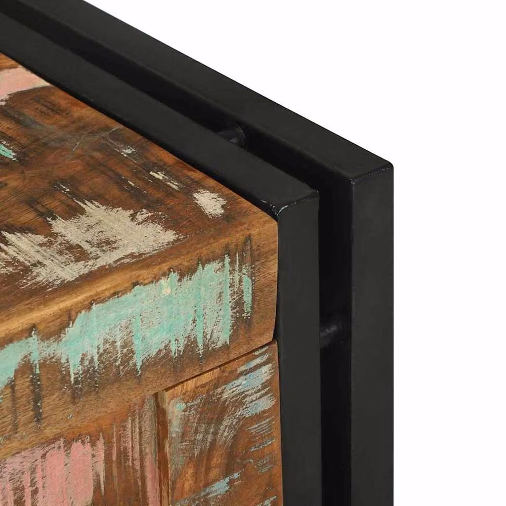 Berkfield Home Rustic Solid Acacia Wood Storage Box, Multicolour, W/D/H: 40 x 40 x 40 cm – 4