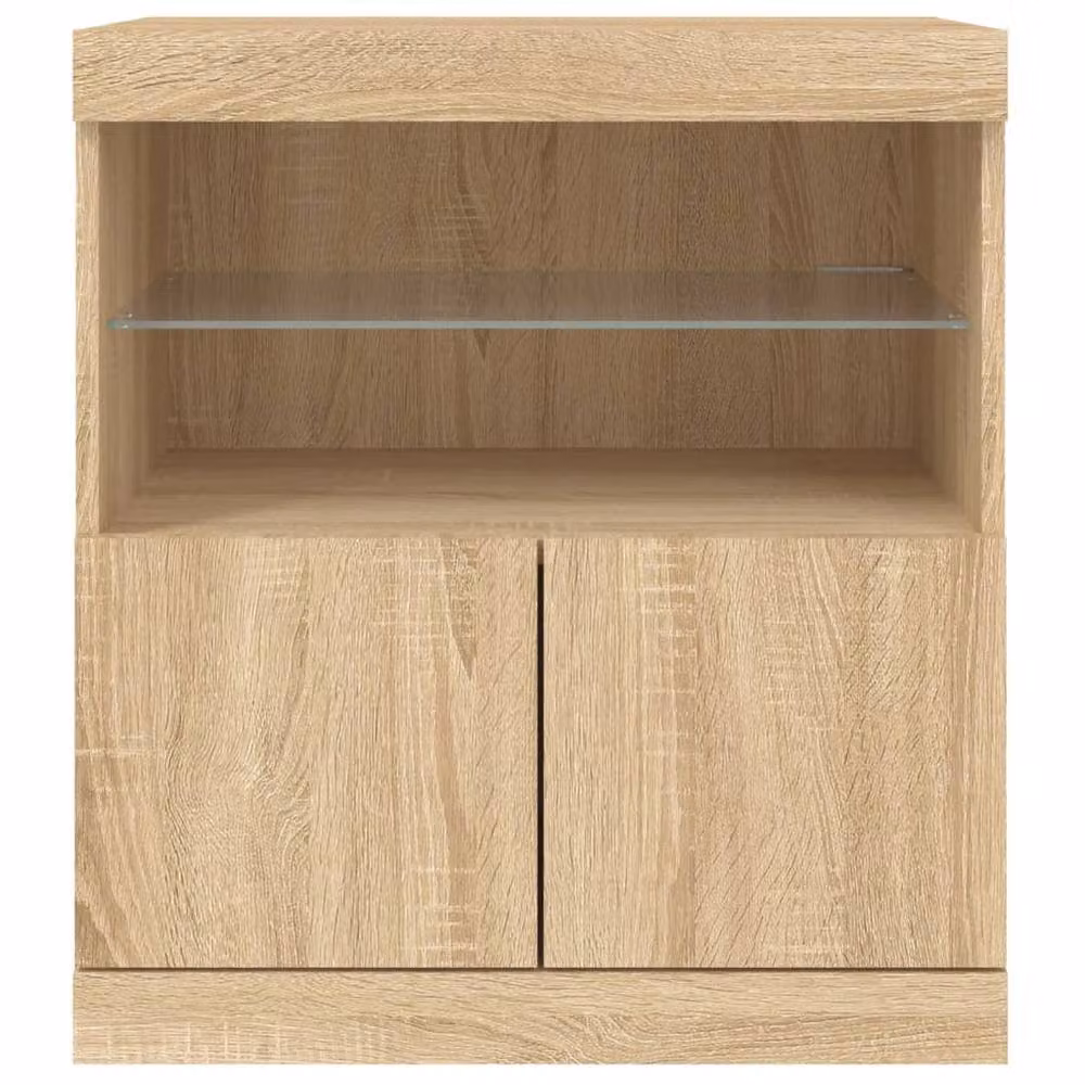 Berkfield Home Sonoma Oak Sideboard with Integrated LED Lights in Light Tan, W: 60 cm, D: 37 cm, H: 67 cm – 2
