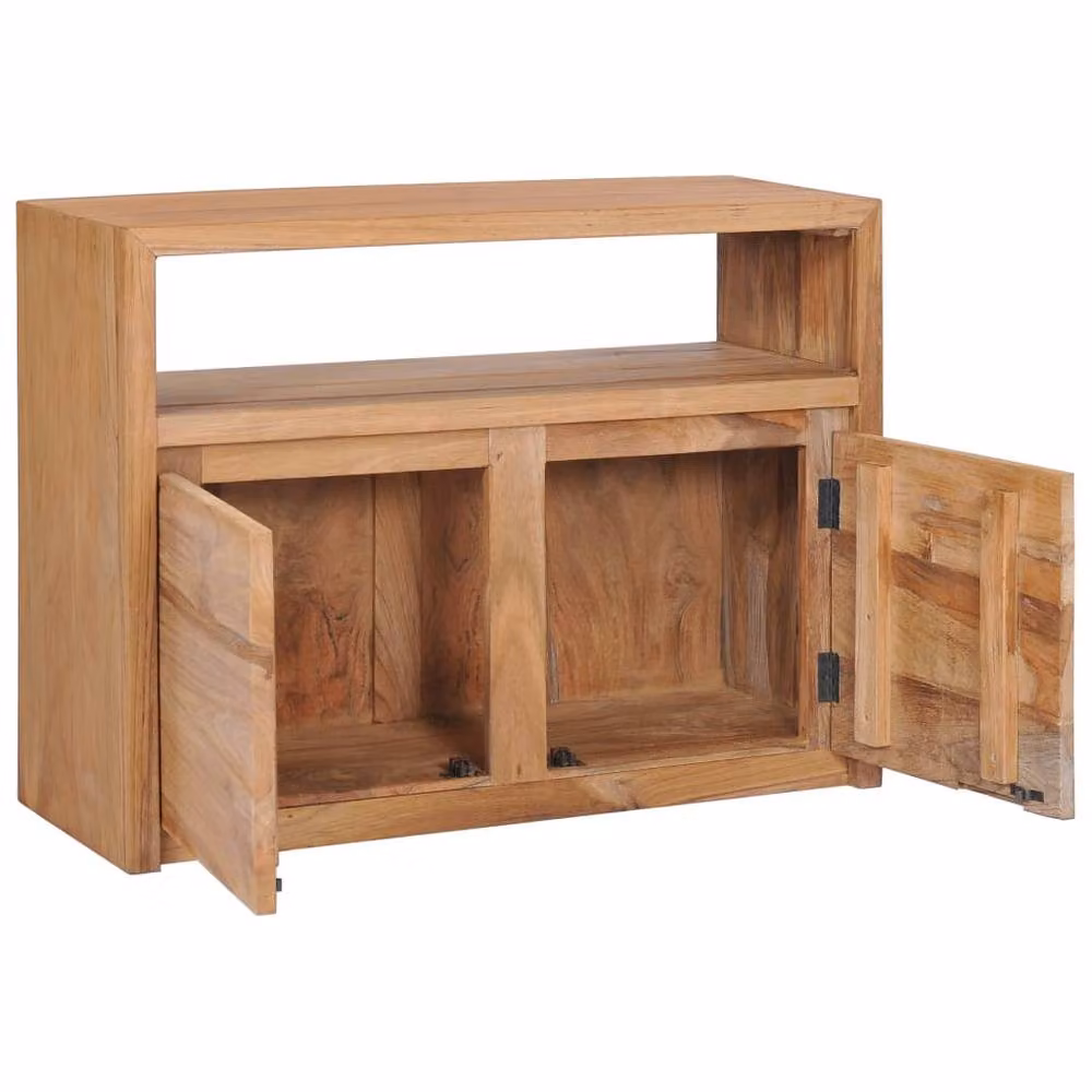 Berkfield Home Rustic Solid Teak Wood Sideboard in Brown, W/D/H: 80 x 30 x 60 cm – 2