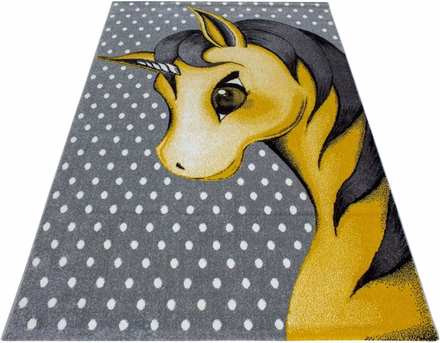 Bravich Yellow Unicorn Kids Rug, W: 120 cm, D: 170 cm, OEKO-TEX Standard 100 Certified Polypropylene Play Mat for Bedrooms and Nurseries – 5
