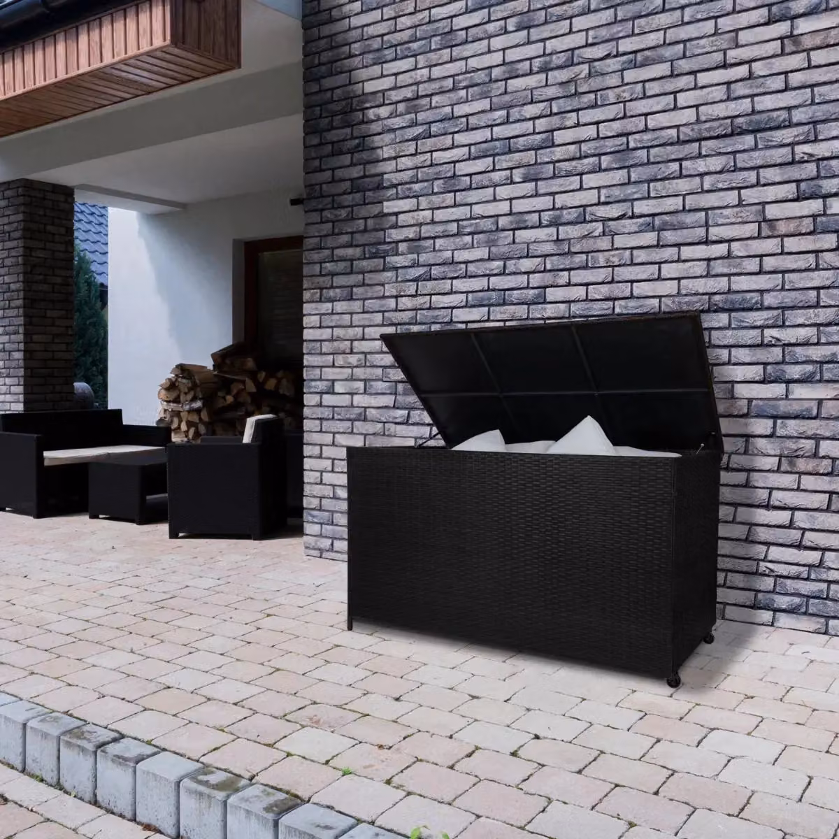 Monstershop Rattan Storage Box in Black, 582L – 4