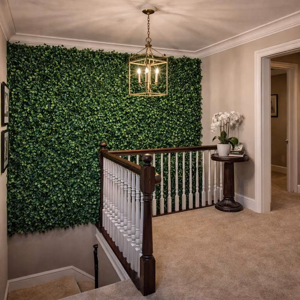 Gardenwize Pack of 4 Artificial Bay Leaf Wall Panels, Green, W/H: 50 x 50 cm – 4