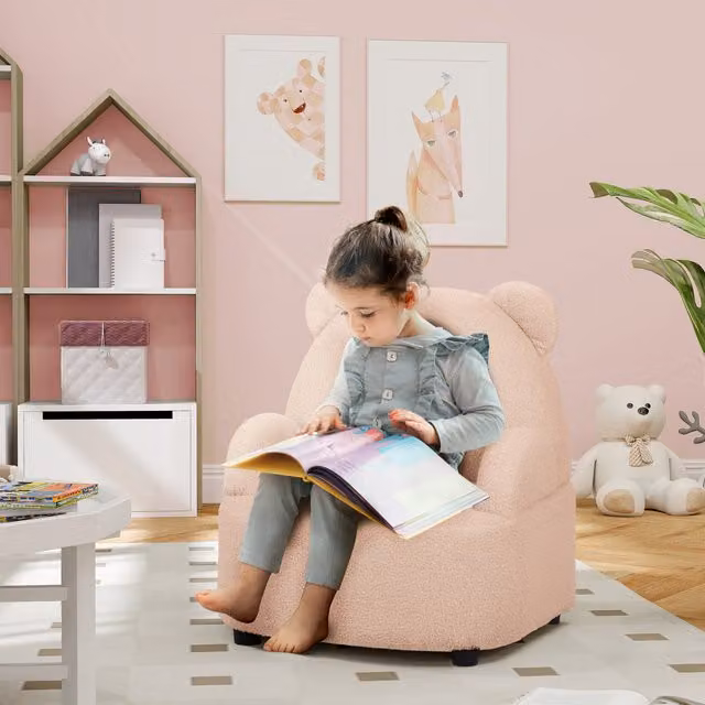 AIYAPLAY Bear Shaped Kids Armchair in Pink