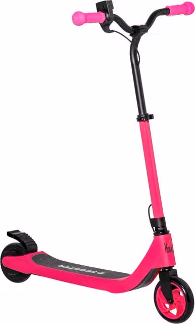 HOMCOM 120W Electric Ride-On Scooter with Battery Display and Height Adjustable Handlebar, Pink