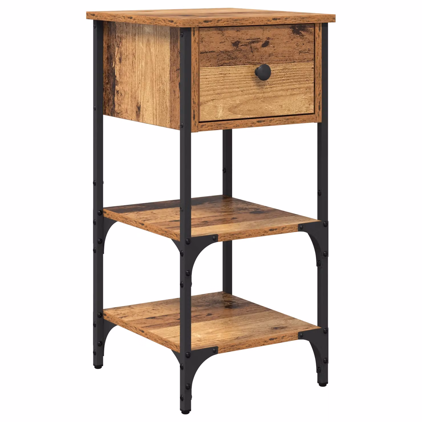 Berkfield Home Bedside Cabinet in Brown Old Wood, W/D/H: 34 x 36 x 70 cm – 2