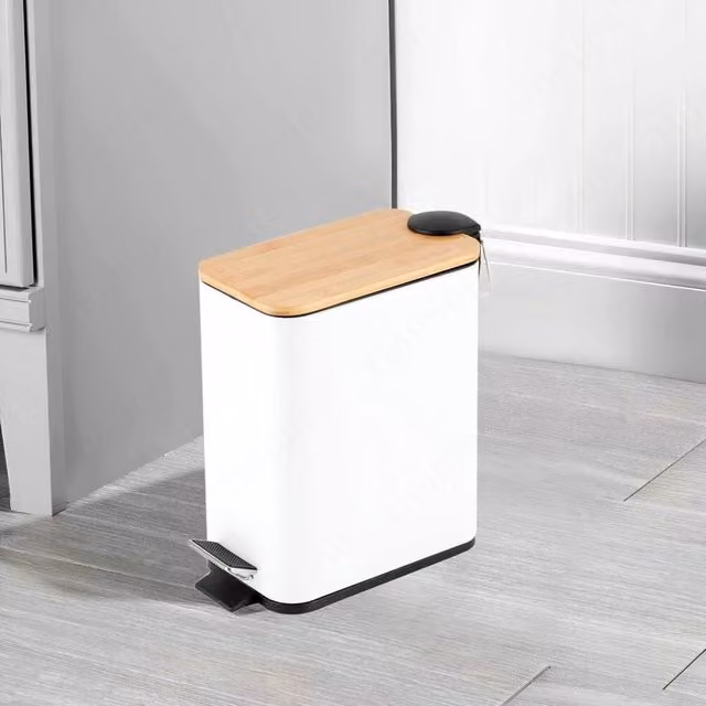 EONLION White Steel 5 Ltr Pedal Bin for your Kitchen
