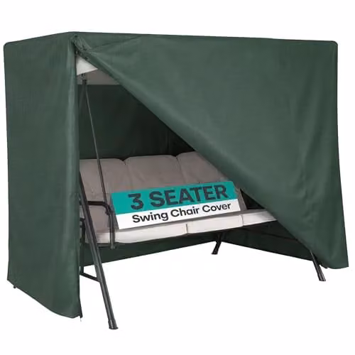LIVIVO Waterproof 3 Seater Garden Swing Cover in Green, W/D/H: 215 x 168 x 124 cm