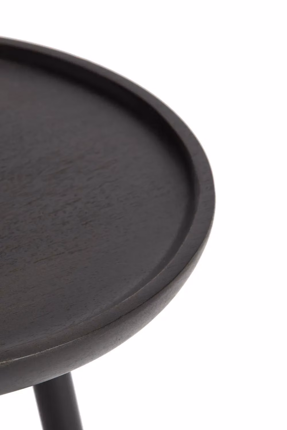 MH London Chervey Round Mango Wood and Iron Side Table in Black, H 45.75 cm x W 40 cm x D 40 cm – 3