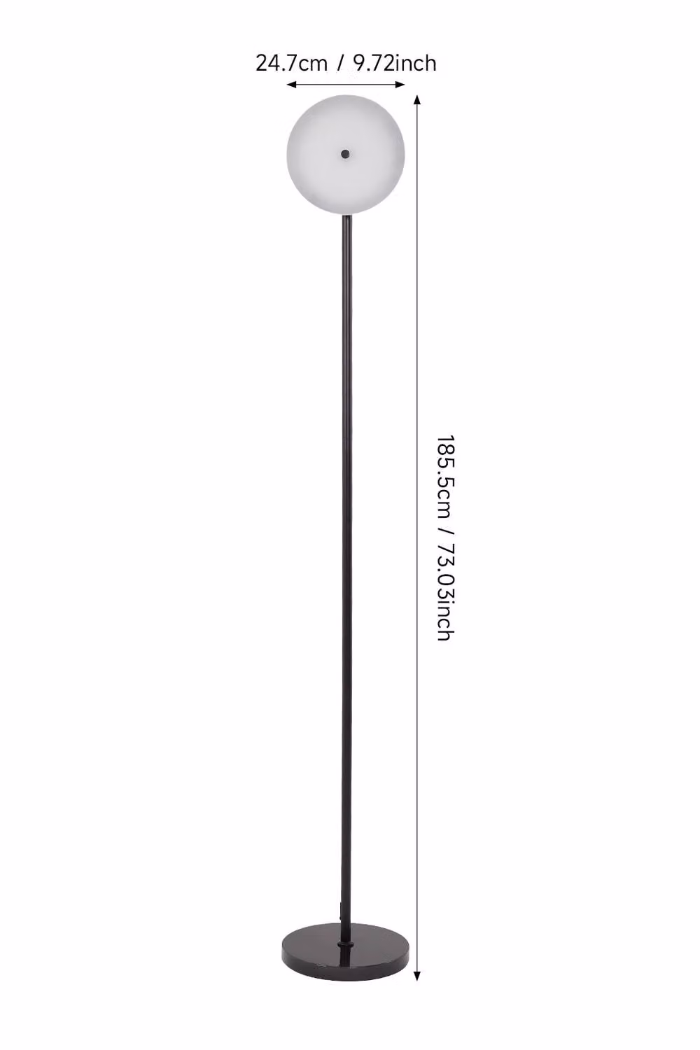Living and Home 36W Dimmable LED Floor Lamp with Remote Control and 3-Colour Temperature in Black – 3