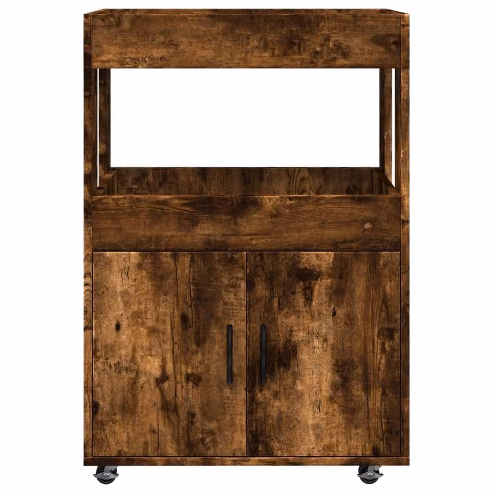 Berkfield Smoked Oak Bar Cart in Brown, W/D/H: 60 x 39.5 x 89 cm – 3