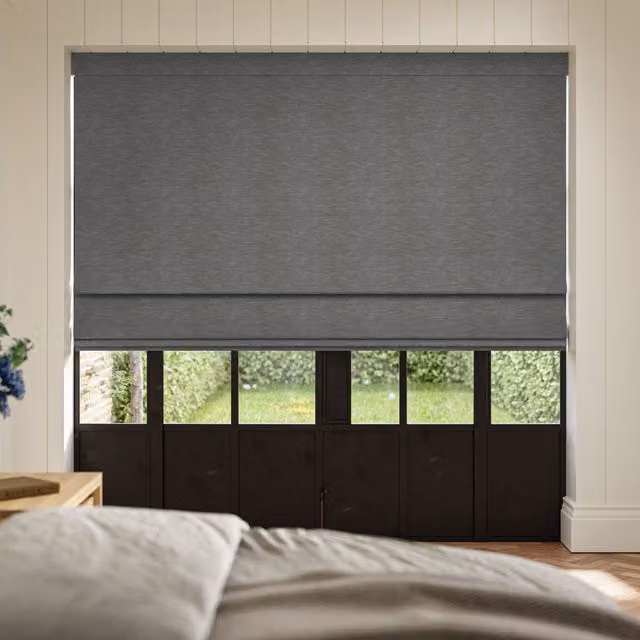 Ante Decor Concordia Made To Measure Blackout Roman Blind in Graphite Grey