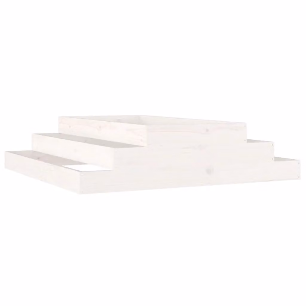 Berkfield Home White Wooden Raised Bed Planter W/D/H: 110 x 110 x 27 cm – 2