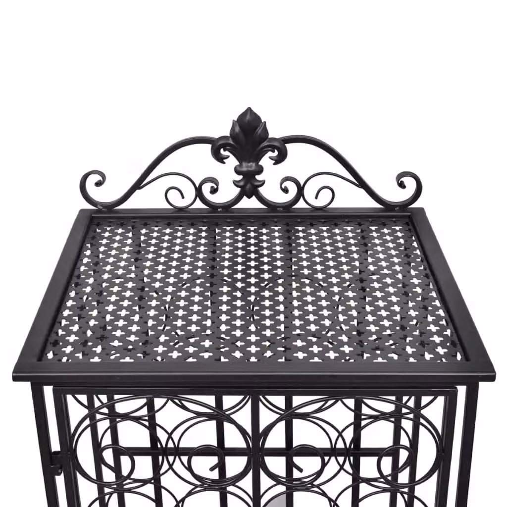 Berkfield Home Metal Wine Rack for 28 Bottles in Matt Black – 3