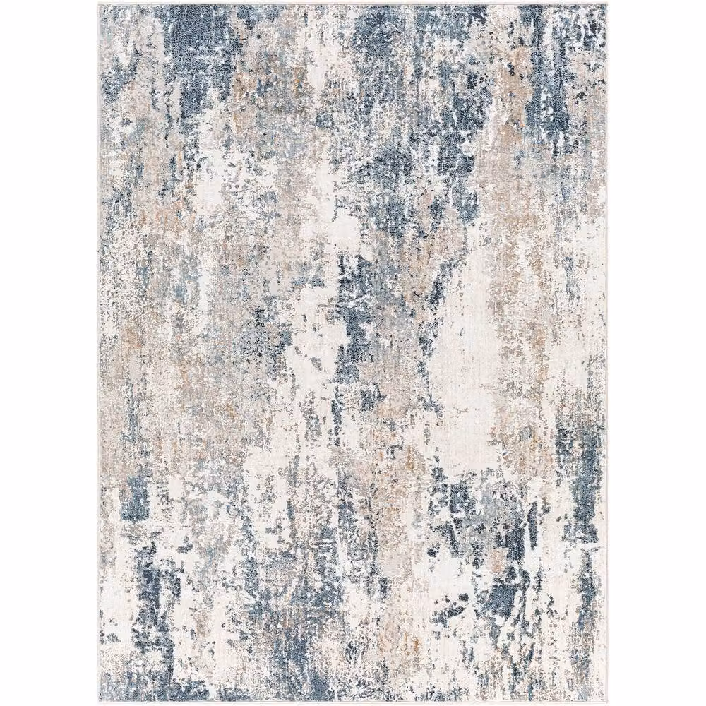 Livabliss Allegro Abstract Modern Marble Living and Dining Rug in Blue, Beige and Grey, W: 200 cm, D: 275 cm – 2