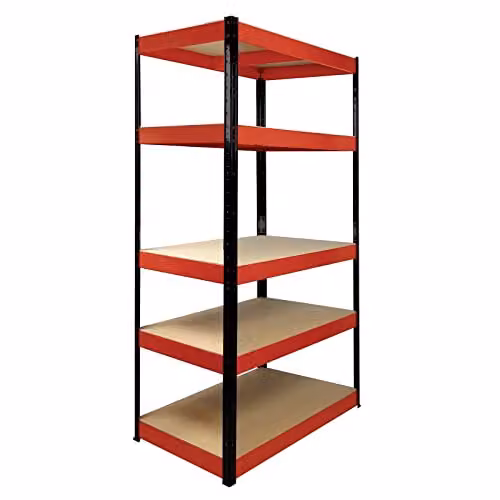 Shelf Depot RB Boss Shelf Kit with 5 MDF Shelves, Multi-Colour, W/D/H: 180 x 90 x 30 cm – 1