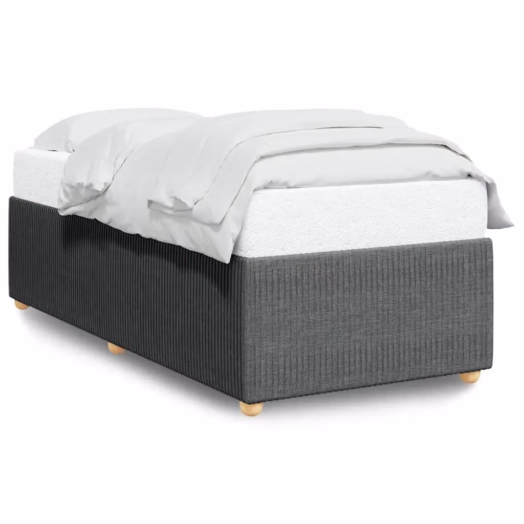Berkfield Home Single Upholstered Fabric Bed Frame in Dark Grey – 2