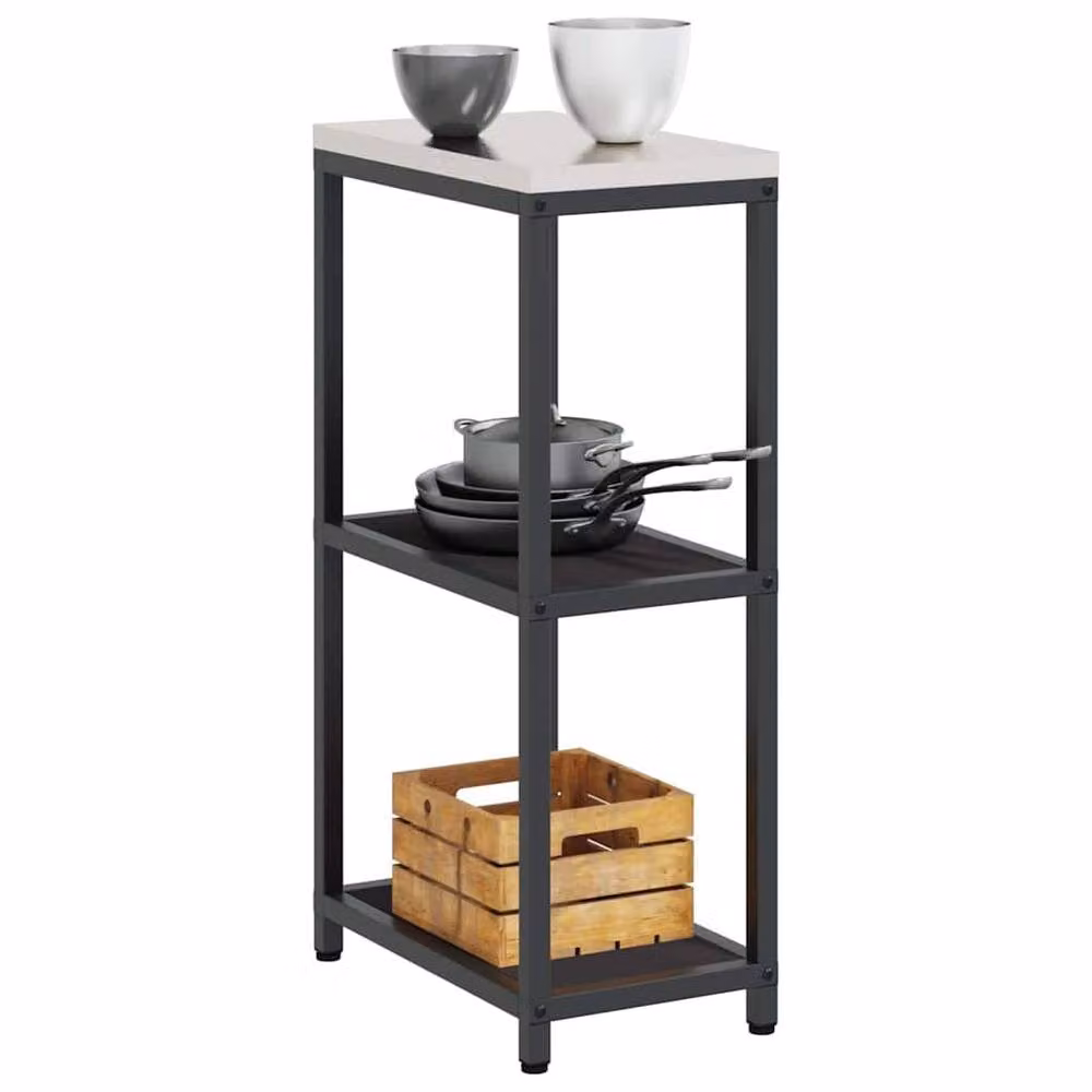 Berkfield Home Modern Black Metal Kitchen Storage Shelf – 3