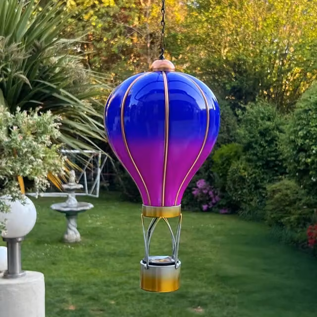Betley Butterfly Purple Solar LED Outdoor Hanging Light, Diameter: 20 cm