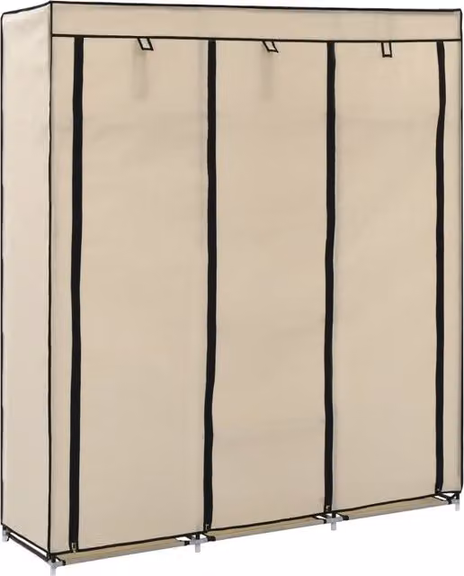 Berkfield Home Freestanding Wardrobe with Roll Shutter and Hanging Rod in Beige, W/D/H: 150 x 45 x 175 cm – 1