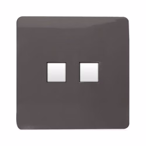 Trendi Switch 2 Gang RJ45 Cat 6 Ethernet and Telephone Secondary Sockets in Dark Mocha Brown – 2