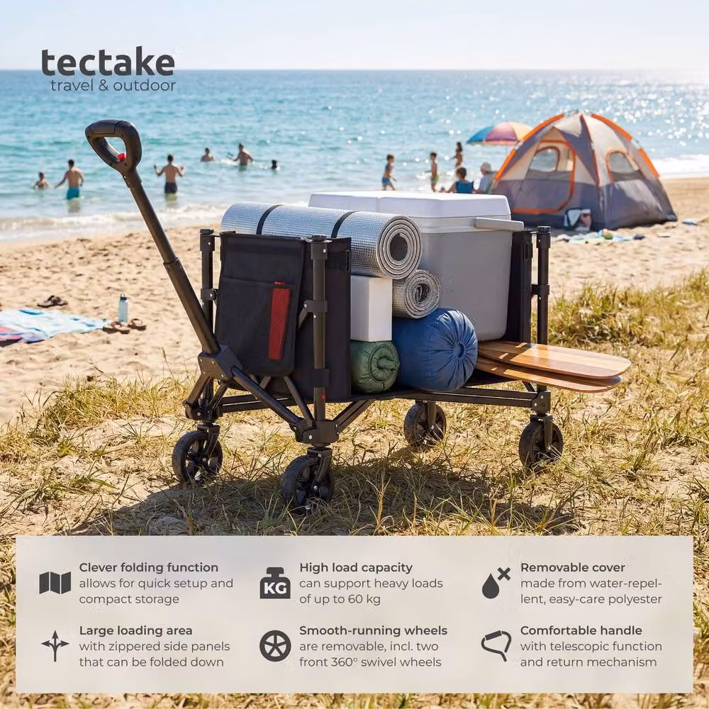 tectake Smartrider Folding Trolley in Black – 2