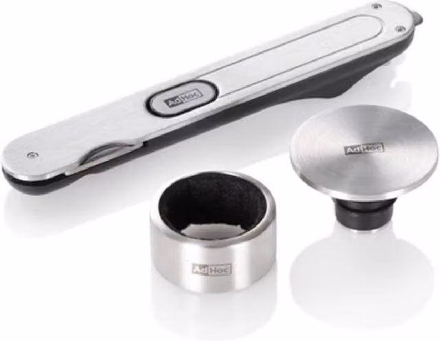 AdHoc 3-Piece Silver Stainless Steel Wine Accessory Set with Corkscrew and Foil Cutter – 2