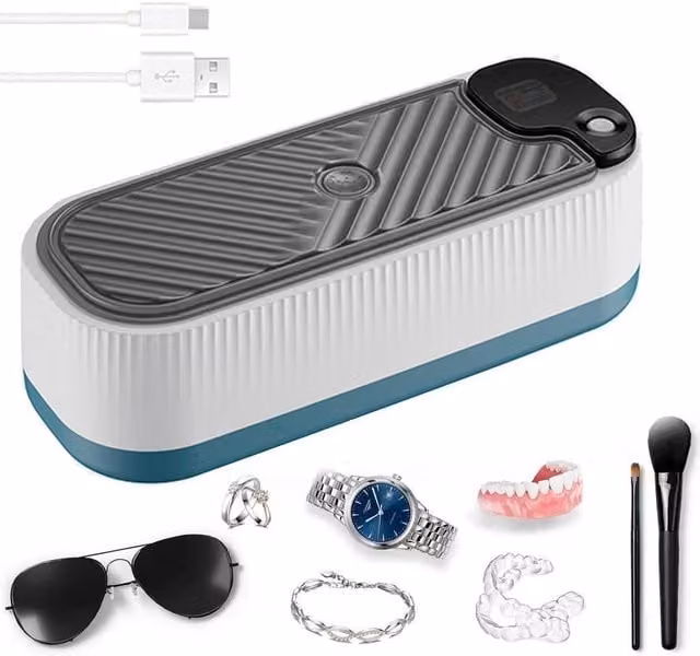 FLAVORA 300ml Ultrasonic Jewellery Cleaner Machine in White