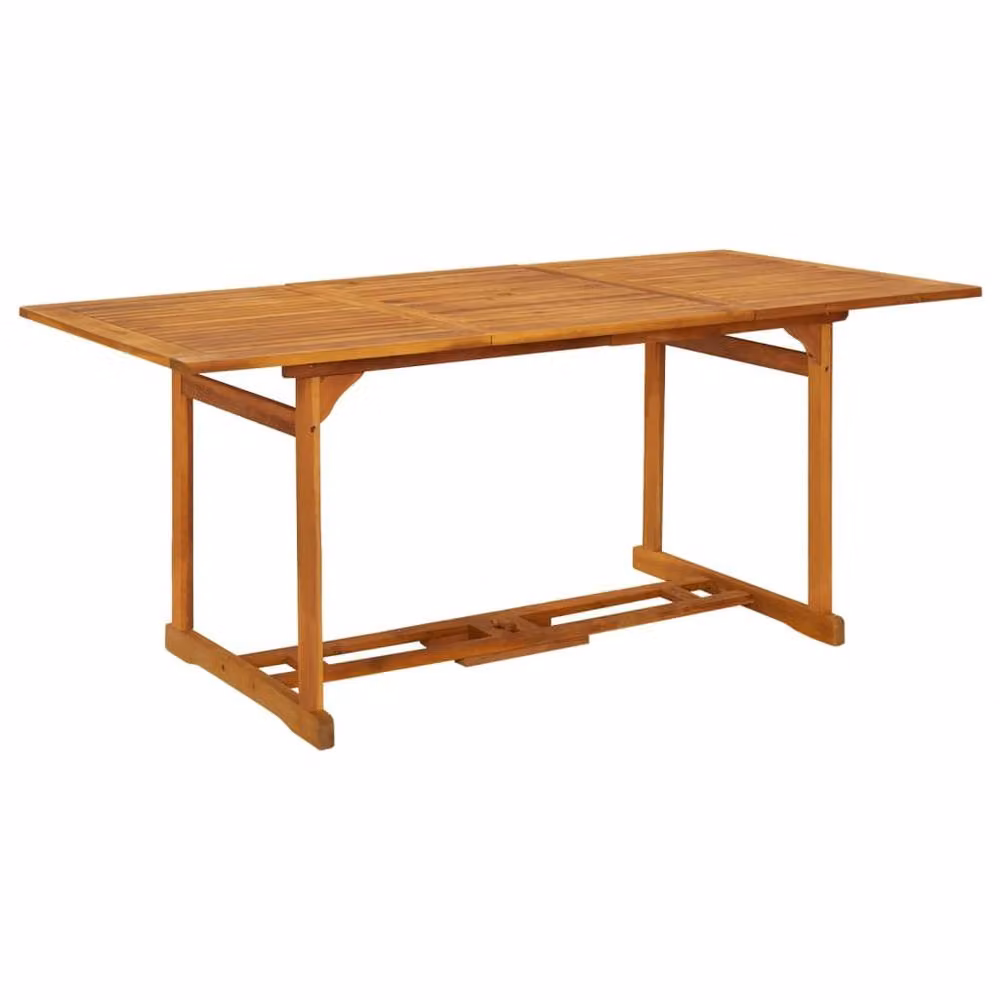 Berkfield Home Beautiful Garden Dining Table in Brown Solid Oiled Acacia Wood, W/D/H: 180 x 90 x 75 cm – 2