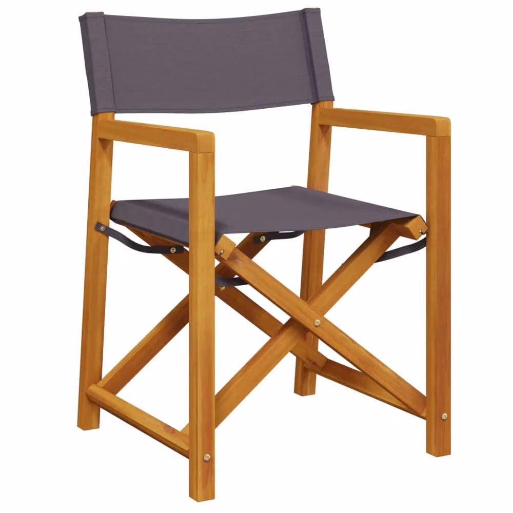 Berkfield Home 6 Piece Folding Acacia Wood Garden Chairs in Grey – 3