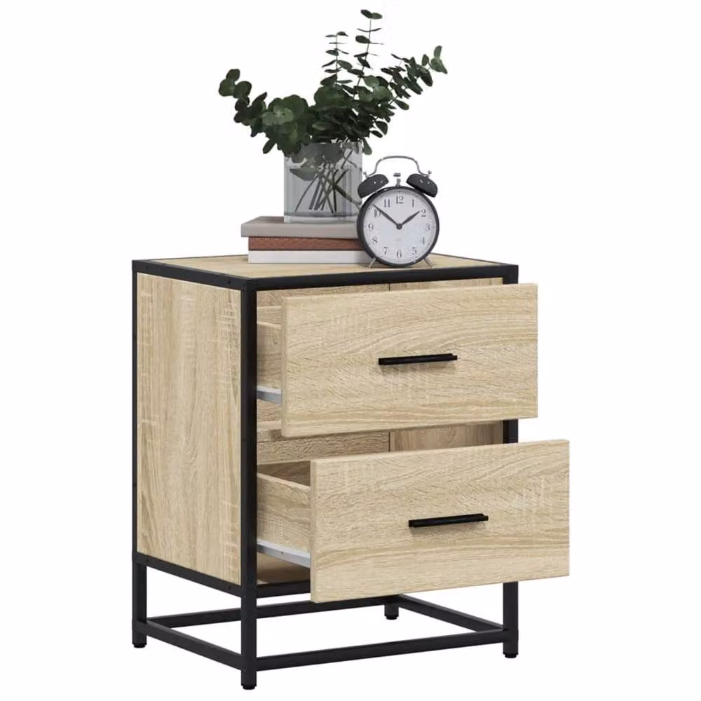 Berkfield Home Decorative Bedside Cabinets, 2 Pack, Sonoma Oak, W: 40 cm, D: 31 cm, H: 50 cm – 3