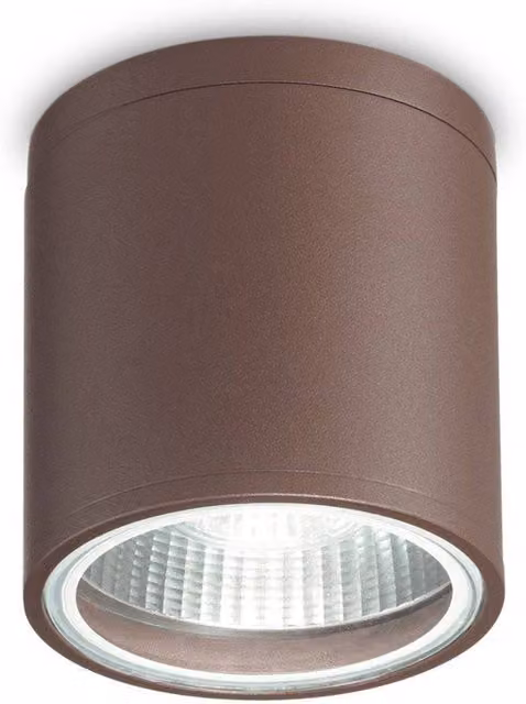 Ideal Lux Gun 1 Round Surface Mounted Downlight in Brown