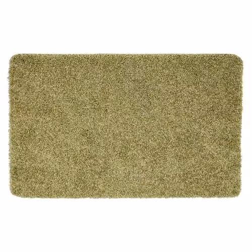My Mat Green Non-Slip Washable Shaggy Pile Rectangular Doormat W/D/H: 60 x 100 cm