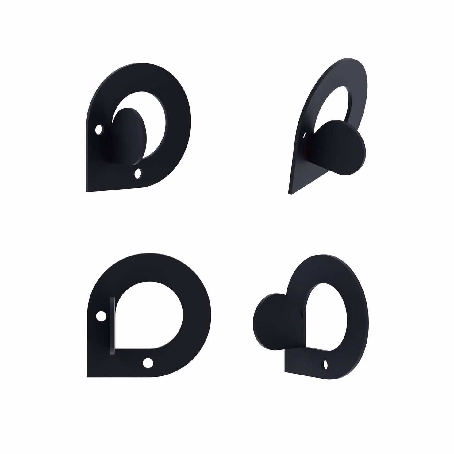 Decortie Pino Modern Triple Metal Hook Set of 3 in Matte Black Stainless Steel – 2