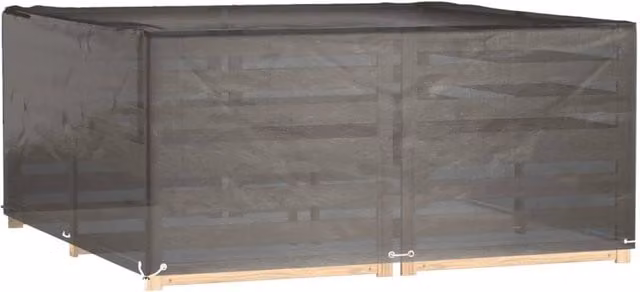 Berkfield Home Water Repellent Square Garden Furniture Cover with 16 Eyelets, Black, W/D/H: 205 x 205 x 90 cm – 1