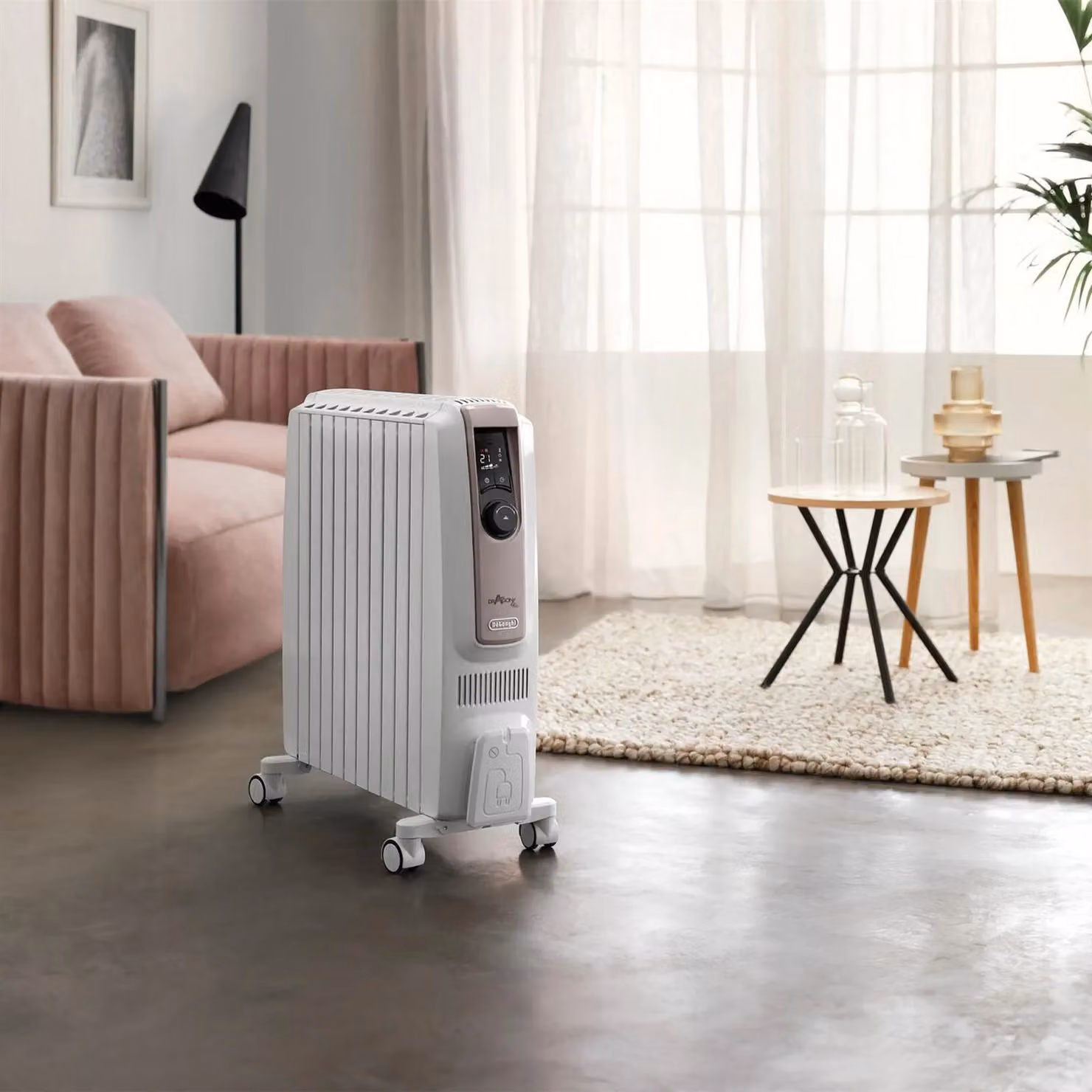 DeLonghi Dragon 4 Digital Oil Filled Radiator, 2000W Freestanding Electric Heater with Thermostat, Frost Protection and Timer, White – 3