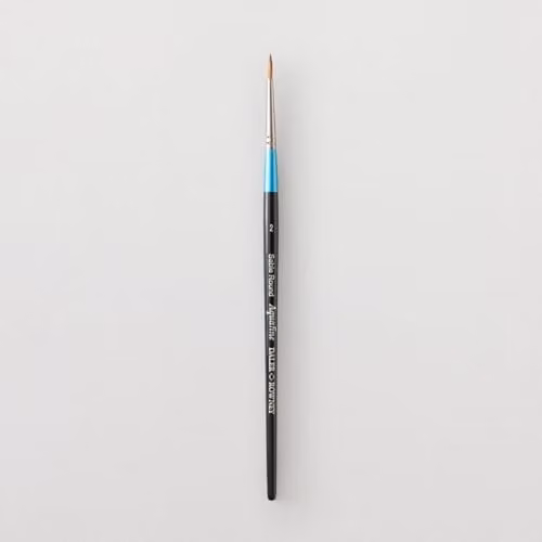 Daler-Rowney Aquafine Round Watercolour Brush with Natural Sable Hair, Size 2, Short Handle, Beige – 1
