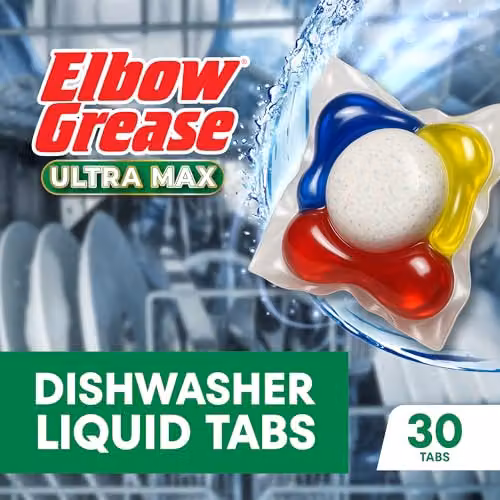 Elbow Grease Ultra Max Liquid Dishwasher Tablets, Lemon, 30 Tabs – 2