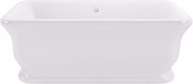Balterley Stallington Contemporary Luxury Double Ended Straight Square Freestanding Bath Tub, White, W: 180.4 cm, D: 85 cm, H: 60 cm